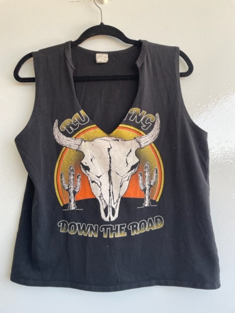 Distressed Sleeveless Tee